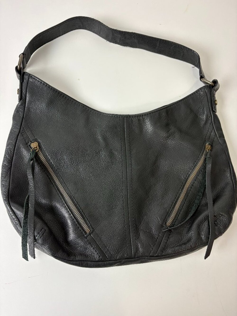 American Leather Co. Black Leather Hobo Bag